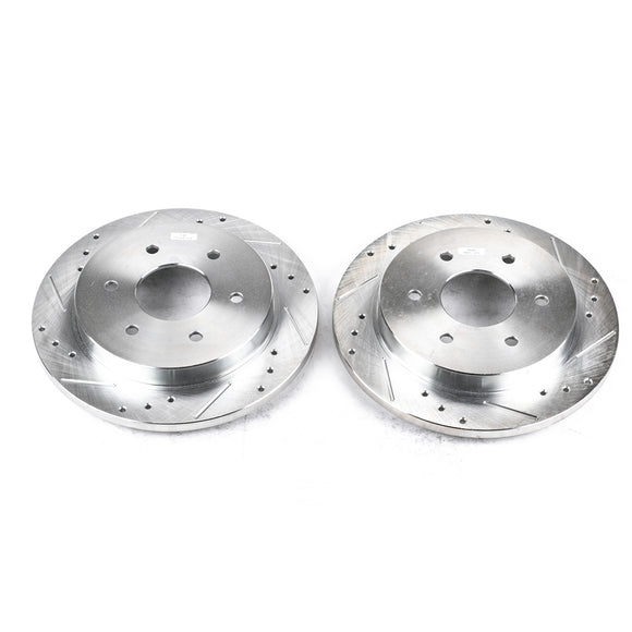 PowerStop Evolution Drilled Slotted Rotors Pair Rear For Nissan Pathfinder