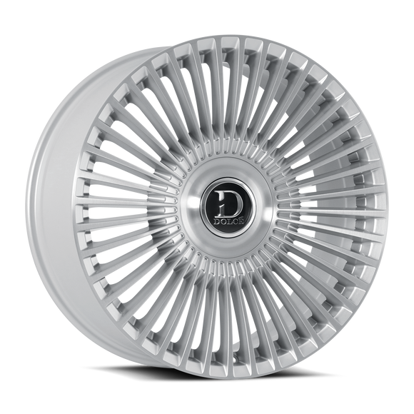 22x9.5 Dolce TRENTO Glossy Sliver Brush Face Wheel 6x135 ET35 CB106.2