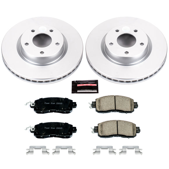 PowerStop Genuine Geomet Coated Rotor and Low-Dust Ceramic Brake Pad Kit
