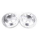 PowerStop Evolution Drilled Slotted Rotors Pair Rear For Chevy Silverado 2500