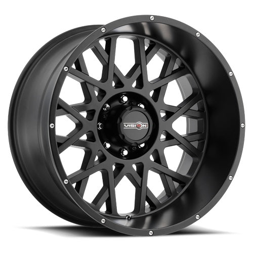 24x12 Vision 412 Rocker Satin Black 5x139.7 5x5.5 ET-51 Wheel Rim