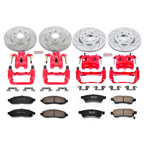 PowerStop Z23 Daily Driver Carbon-Fiber Ceramic Pads Drilled & Slotted Rotor & C