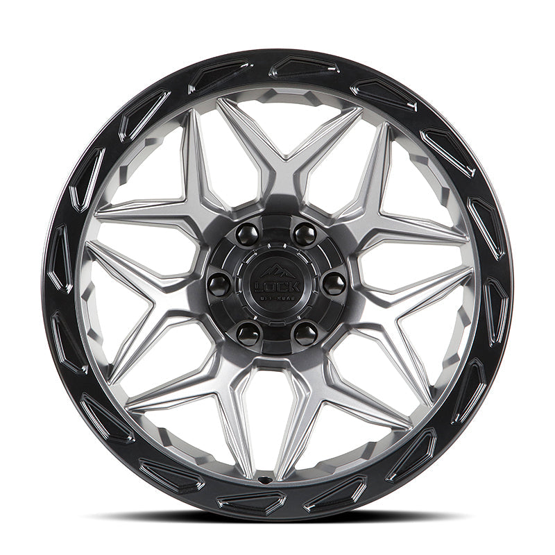 17x9 Lock Off-Road Matrix Gray Black Ring 6x135 6x139.7 6x5.5 ET0 Wheel