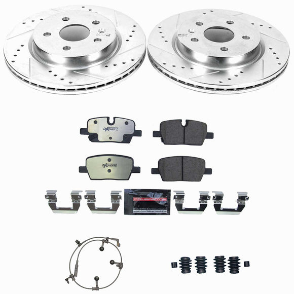 PowerStop Z36 Carbon-Fiber Ceramic Brake Pad with Drilled and Slotted Rotor Kit