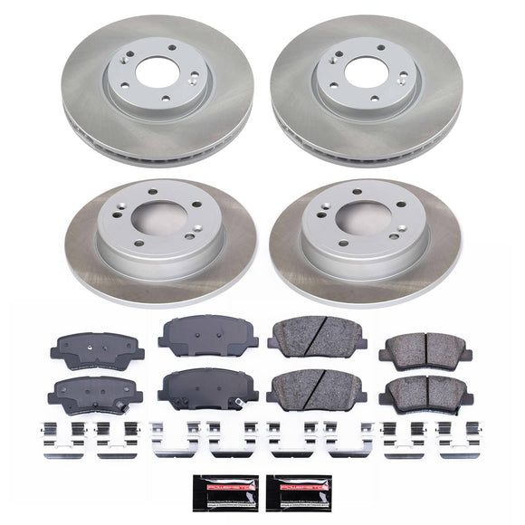 PowerStop Semi-Coated Rotor and Low-Dust Ceramic Brake Pad Kit