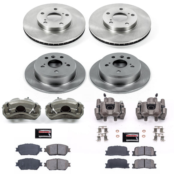 PowerStop OE Stock Replacement Low-Dust Ceramic Brake Pad, Rotor and Caliper Kit