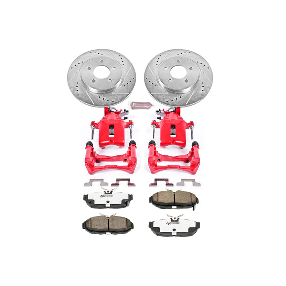 PowerStop Z26 Street Performance Ceramic Brake Pad, Drilled Slotted Rotor, and C