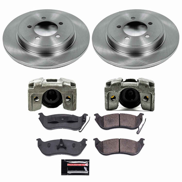PowerStop OE Stock Replacement Low-Dust Ceramic Brake Pad, Rotor and Caliper Kit