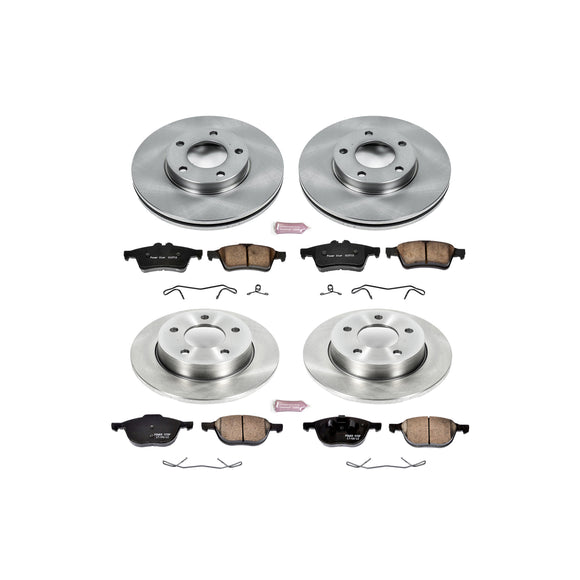 PowerStop OE Stock Replacement Low-Dust Ceramic Brake Pad and Rotor Kit