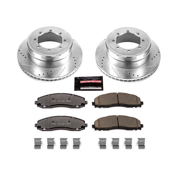 PowerStop Z36 Carbon-Fiber Ceramic Brake Pad with Drilled and Slotted Rotor Kit