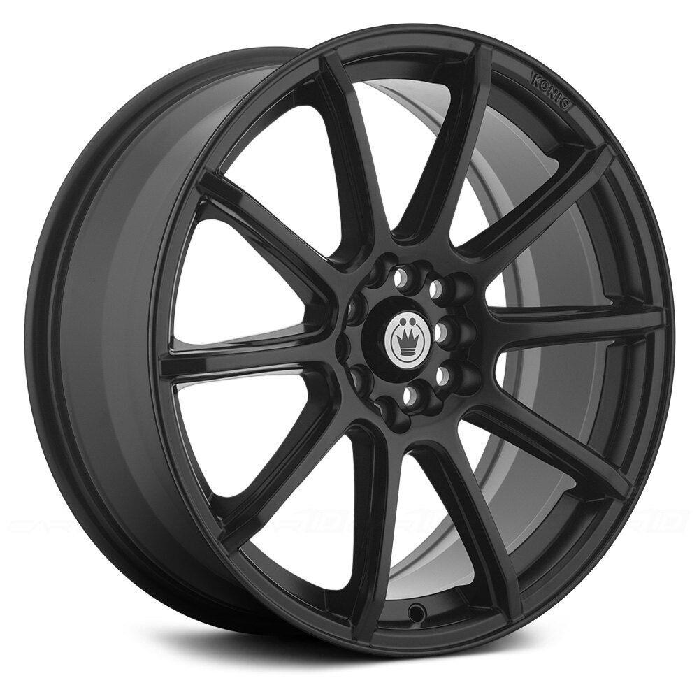 16x7 Konig Control Matte Black 4x100 4x108 4x4.25 ET40 Wheel Rim