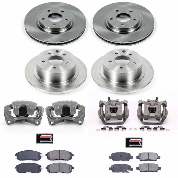 PowerStop OE Stock Replacement Low-Dust Ceramic Brake Pad, Rotor and Caliper Kit