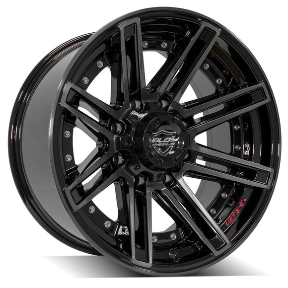 4Play Gen2 4P08 20x10 Black Brushed Face Tinted Wheel 8x170 ET-24 CB124.9
