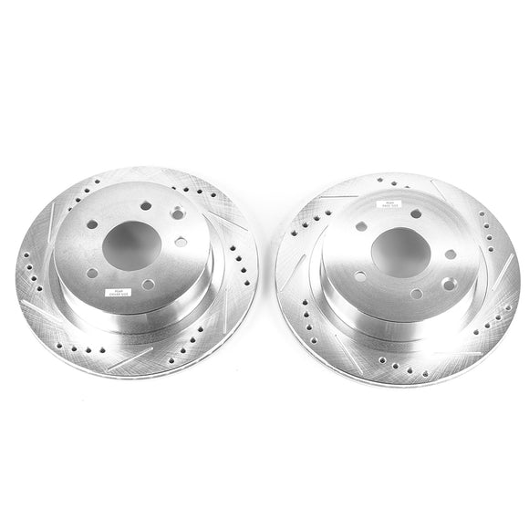 PowerStop Evolution Drilled Slotted Rotors Pair Rear For INFINITI G35