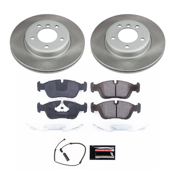 PowerStop Semi-Coated Rotor and Low-Dust Ceramic Brake Pad Kit