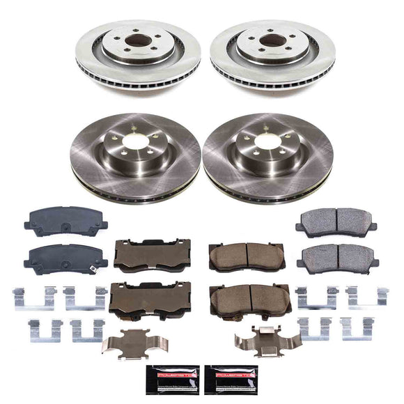 PowerStop OE Stock Replacement Low-Dust Ceramic Brake Pad and Rotor Kit