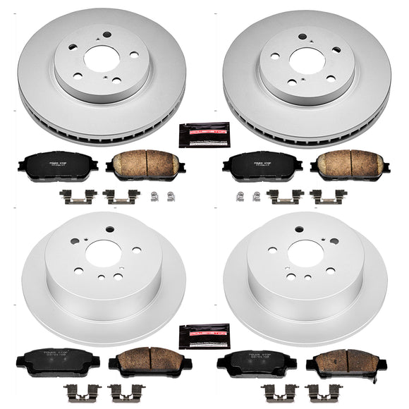 PowerStop Genuine Geomet Coated Rotor and Low-Dust Ceramic Brake Pad Kit