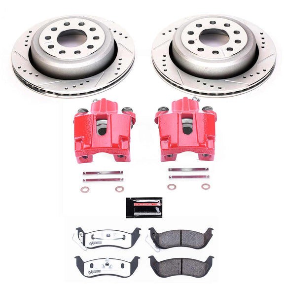PowerStop Z26 Street Performance Ceramic Brake Pad, Drilled Slotted Rotor, and C