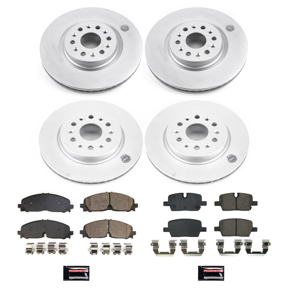 PowerStop Genuine Geomet Coated Rotor and Low-Dust Ceramic Brake Pad Kit