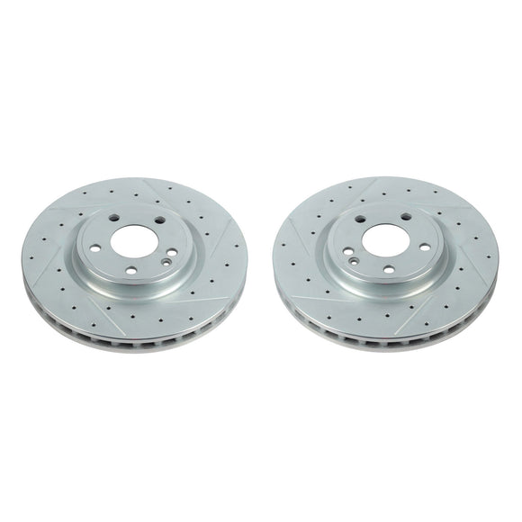 PowerStop Evolution Drilled Slotted Rotors Pair Front For Mercedes-Benz CLA250