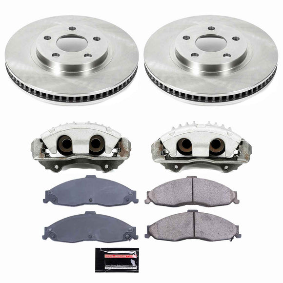 PowerStop OE Stock Replacement Low-Dust Ceramic Brake Pad, Rotor and Caliper Kit