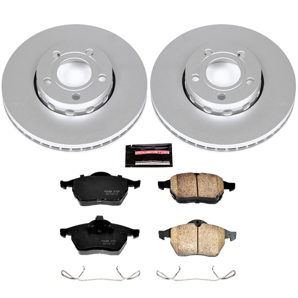 PowerStop Genuine Geomet Coated Rotor and Carbon-Fiber Ceramic Brake Pad Kit