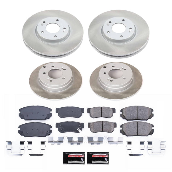 PowerStop Semi-Coated Rotor and Low-Dust Ceramic Brake Pad Kit