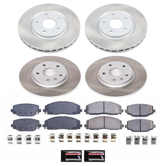 PowerStop Semi-Coated Rotor and Low-Dust Ceramic Brake Pad Kit