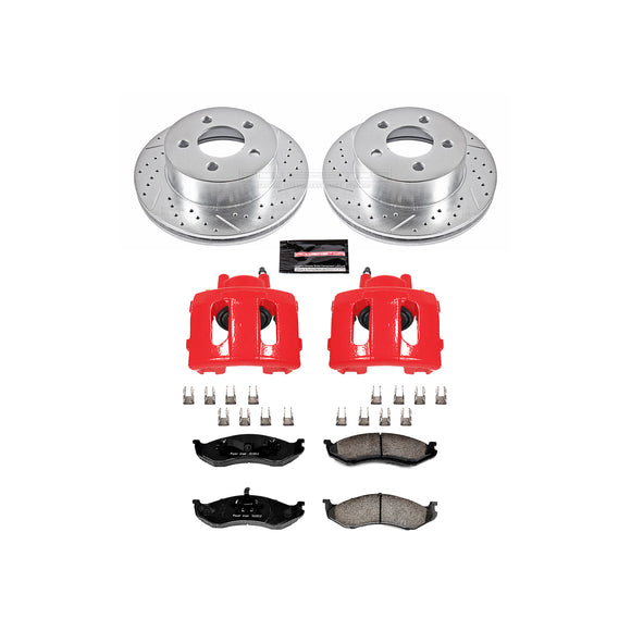 PowerStop Z23 Daily Driver Carbon-Fiber Ceramic Pads Drilled & Slotted Rotor & C