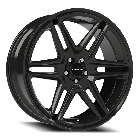 22x9.5 Vision 476 Wedge Gloss Black Wheel 5x115 ET8 CB74.1