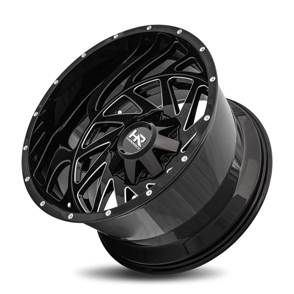 20x12 Hardrock Crusher Gloss Black Milled 8x165.1 ET-44 wheel/rim