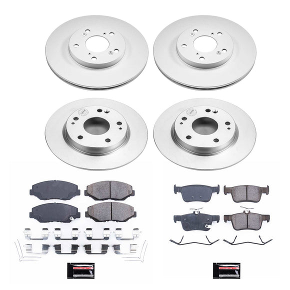 PowerStop Genuine Geomet Coated Rotor and Low-Dust Ceramic Brake Pad Kit