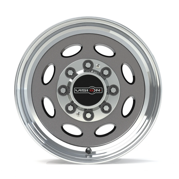 19.5x7.5 Vision 81 Heavy Hauler Gun Metal Machined Lip 8x170 ET0 CB125.2