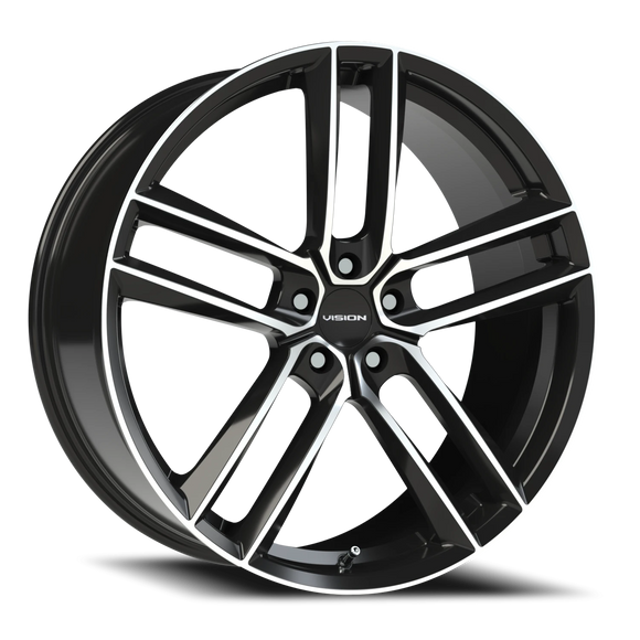 22x9 Vision 475 Clutch Gloss Black - Machined Wheel 5x120 ET35 CB72.6