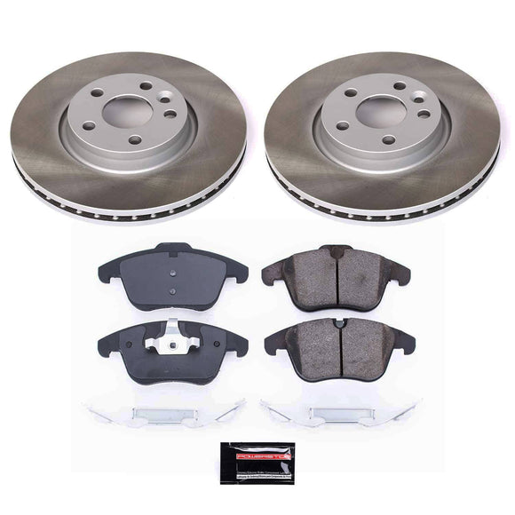 PowerStop Semi-Coated Rotor and Low-Dust Ceramic Brake Pad Kit