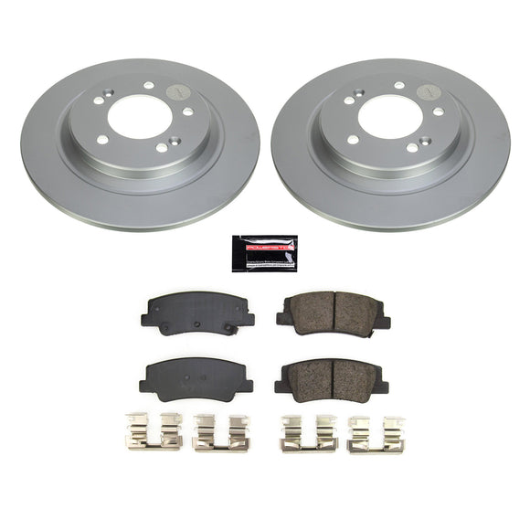 PowerStop Genuine Geomet Coated Rotor and Low-Dust Ceramic Brake Pad Kit
