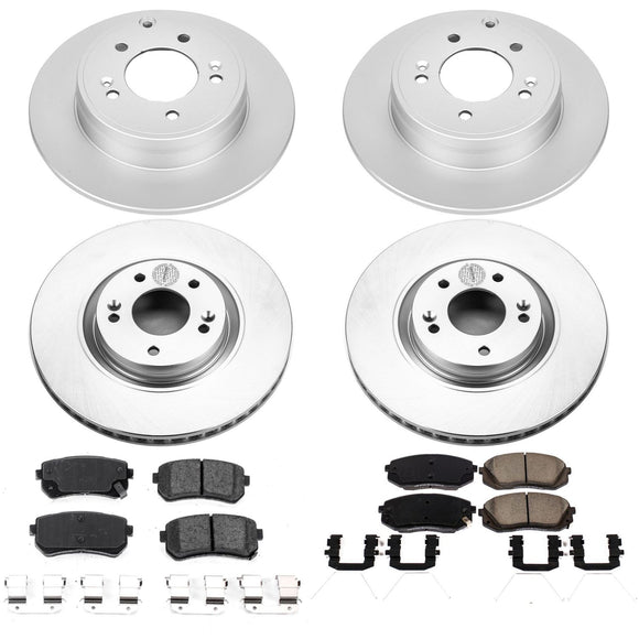 PowerStop Genuine Geomet Coated Rotor and Low-Dust Ceramic Brake Pad Kit