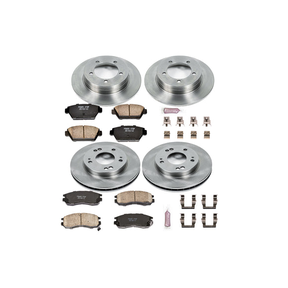 PowerStop OE Stock Replacement Low-Dust Ceramic Brake Pad and Rotor Kit