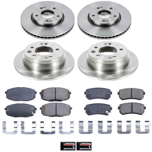 PowerStop OE Stock Replacement Low-Dust Ceramic Brake Pad and Rotor Kit