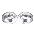 PowerStop Evolution Drilled Slotted Rotors Pair Rear For Hyundai Genesis Coupe