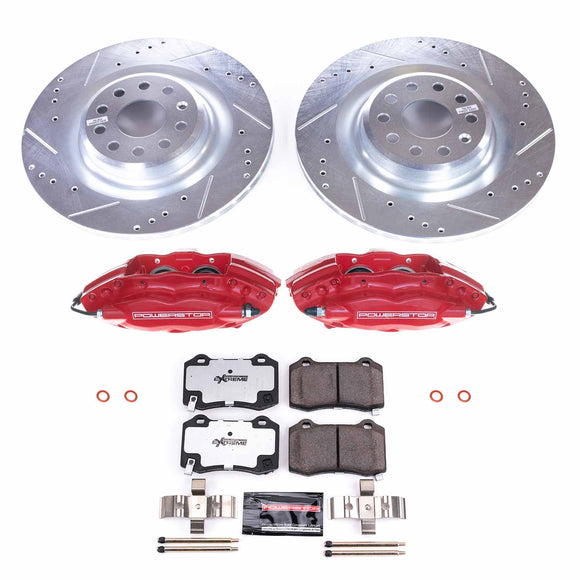 PowerStop Z26 Street Performance Ceramic Brake Pad, Drilled Slotted Rotor, and C