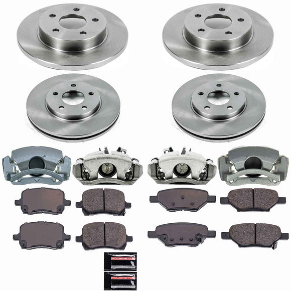 PowerStop OE Stock Replacement Low-Dust Ceramic Brake Pad, Rotor and Caliper Kit