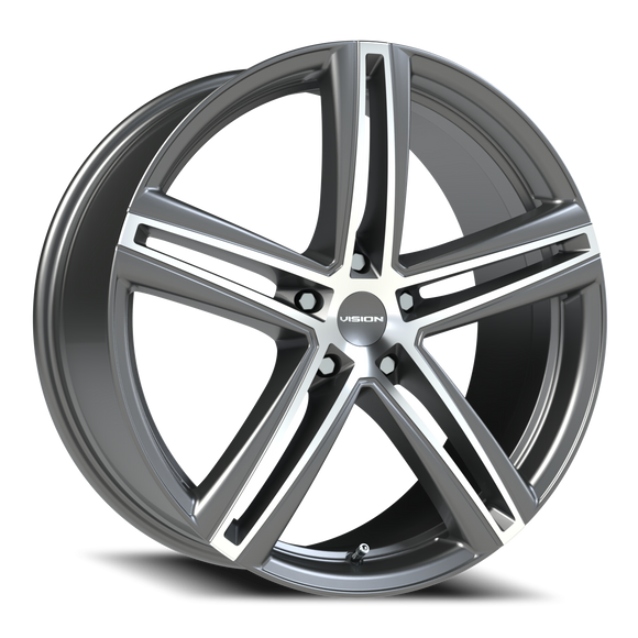 20x8.5 Vision Nitrous Gunmetal Machined Face 5x114.3 ET40 CB73.1 Wheel Rim