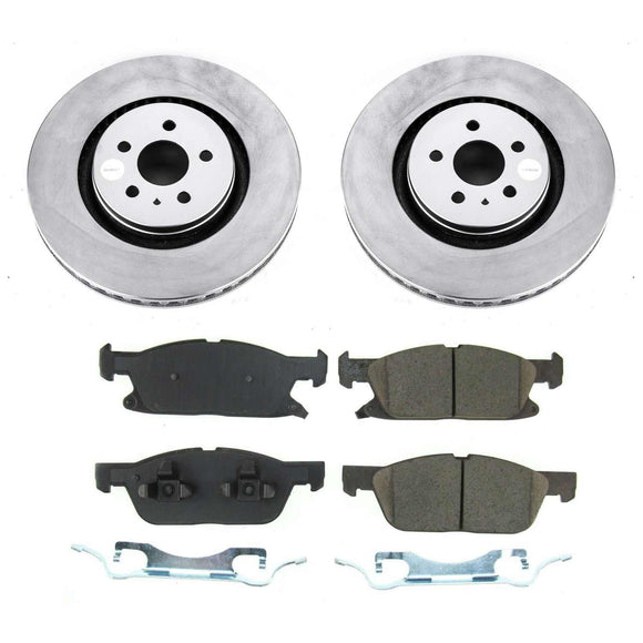 PowerStop Genuine Geomet Coated Rotor and Low-Dust Ceramic Brake Pad Kit