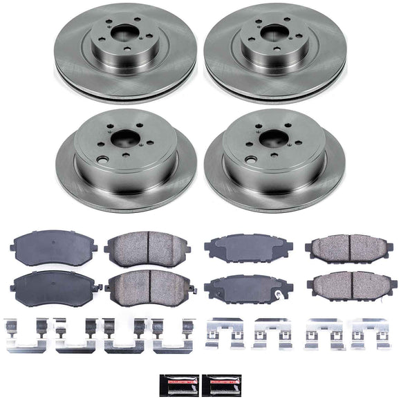 PowerStop OE Stock Replacement Low-Dust Ceramic Brake Pad and Rotor Kit