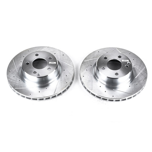PowerStop Evolution Drilled Slotted Rotors Pair Front For Mercedes-Benz CL500