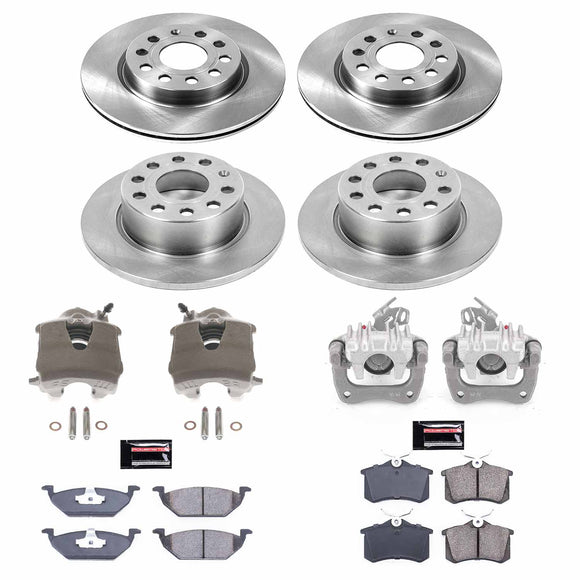 PowerStop OE Stock Replacement Low-Dust Ceramic Brake Pad, Rotor and Caliper Kit