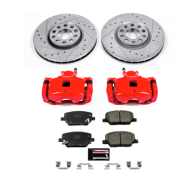 PowerStop Z23 Daily Driver Carbon-Fiber Ceramic Pads Drilled & Slotted Rotor & C