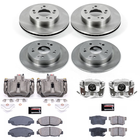 PowerStop OE Stock Replacement Low-Dust Ceramic Brake Pad, Rotor and Caliper Kit