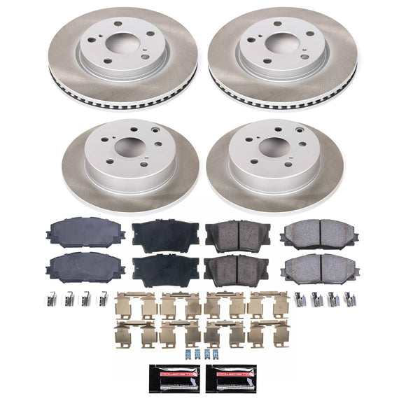 PowerStop Semi-Coated Rotor and Low-Dust Ceramic Brake Pad Kit